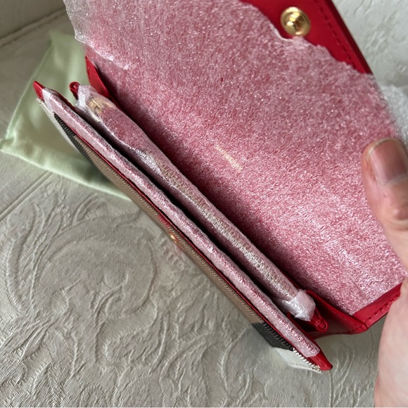 Burberry Halton Check Continental Envelope Wallet in Bright Red NWT & Dust Bag - Picture 3 of 4